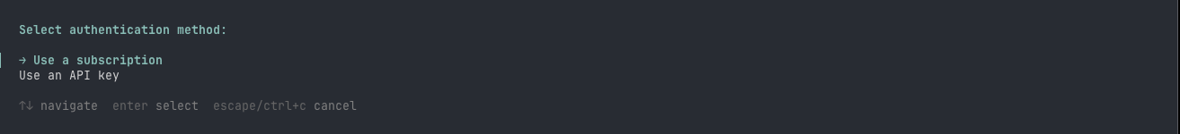 Vinci Code CLI authentication screenshot